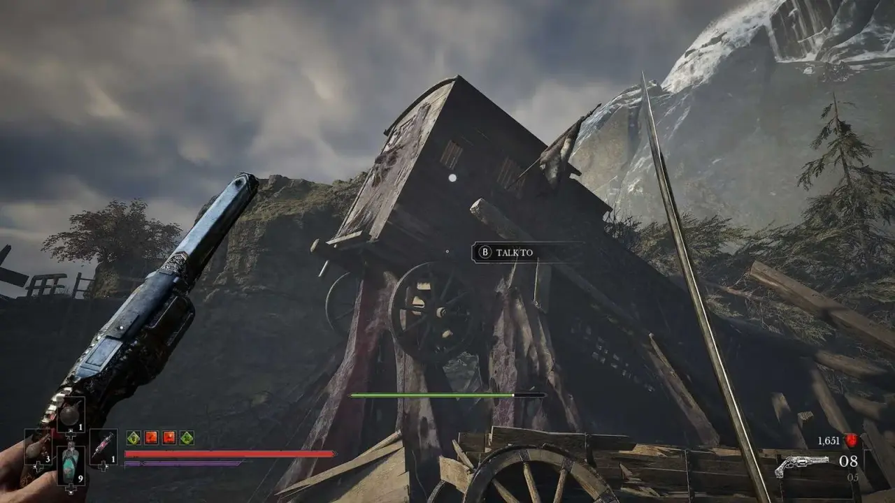 The officer seated inside his raised carriage in Valley of Ashes