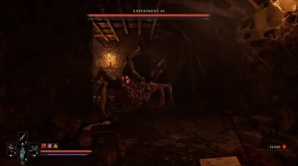 Experiment 83 crawling through a narrow stone interior